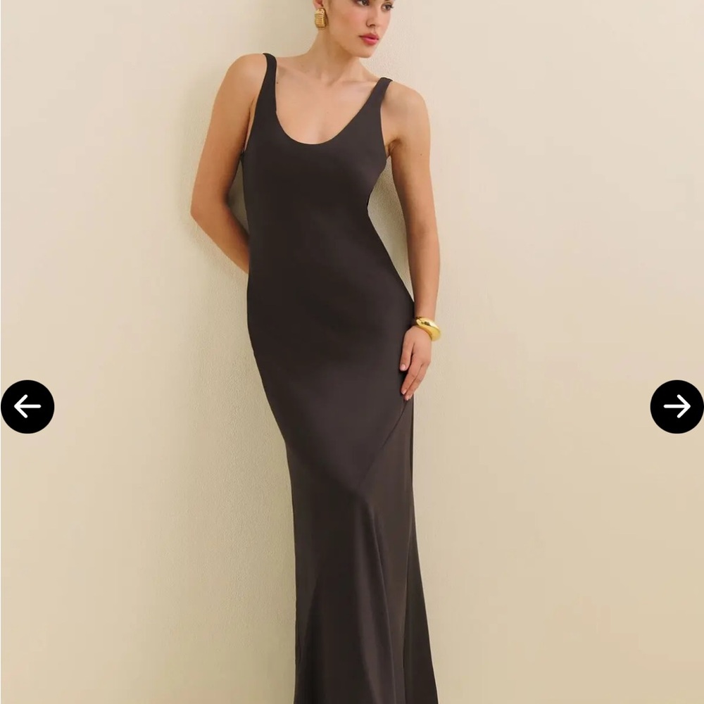 Reformation Sapphira Satin Dress - size 2 Mole color
